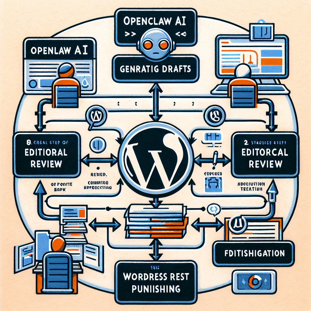 OpenClaw AI content generation and editorial workflow diagram
