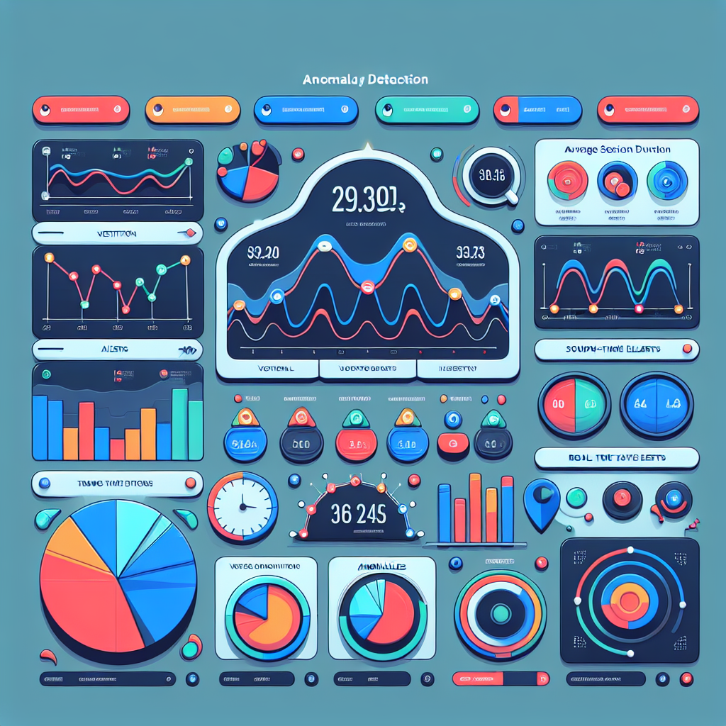 Anomaly detection dashboard showing website metrics and alerts