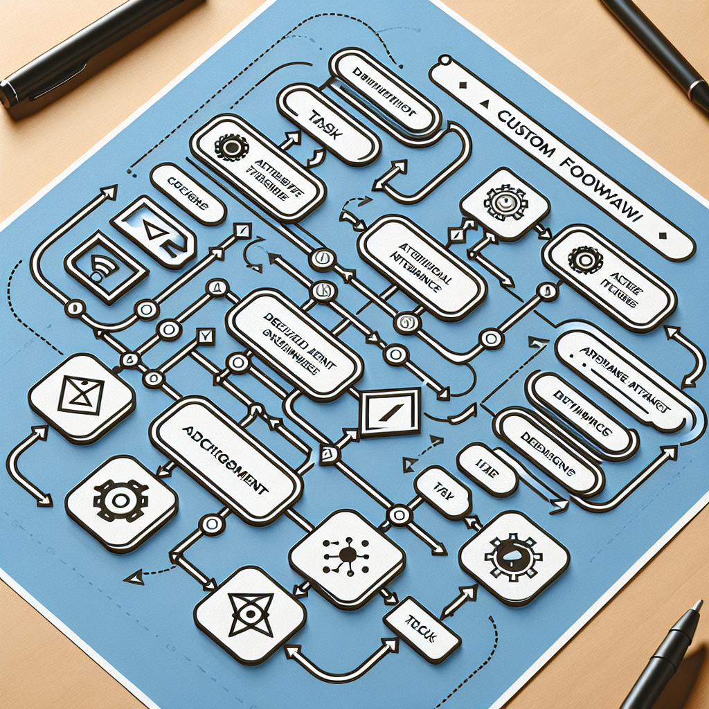 Custom workflow diagram with AI agent tasks