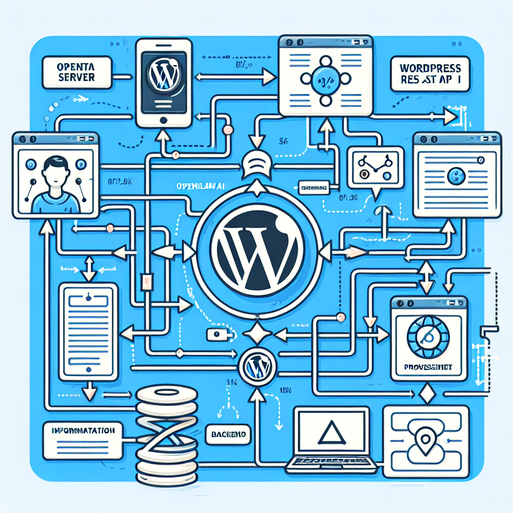 OpenClaw AI connected to WordPress REST API workflow diagram