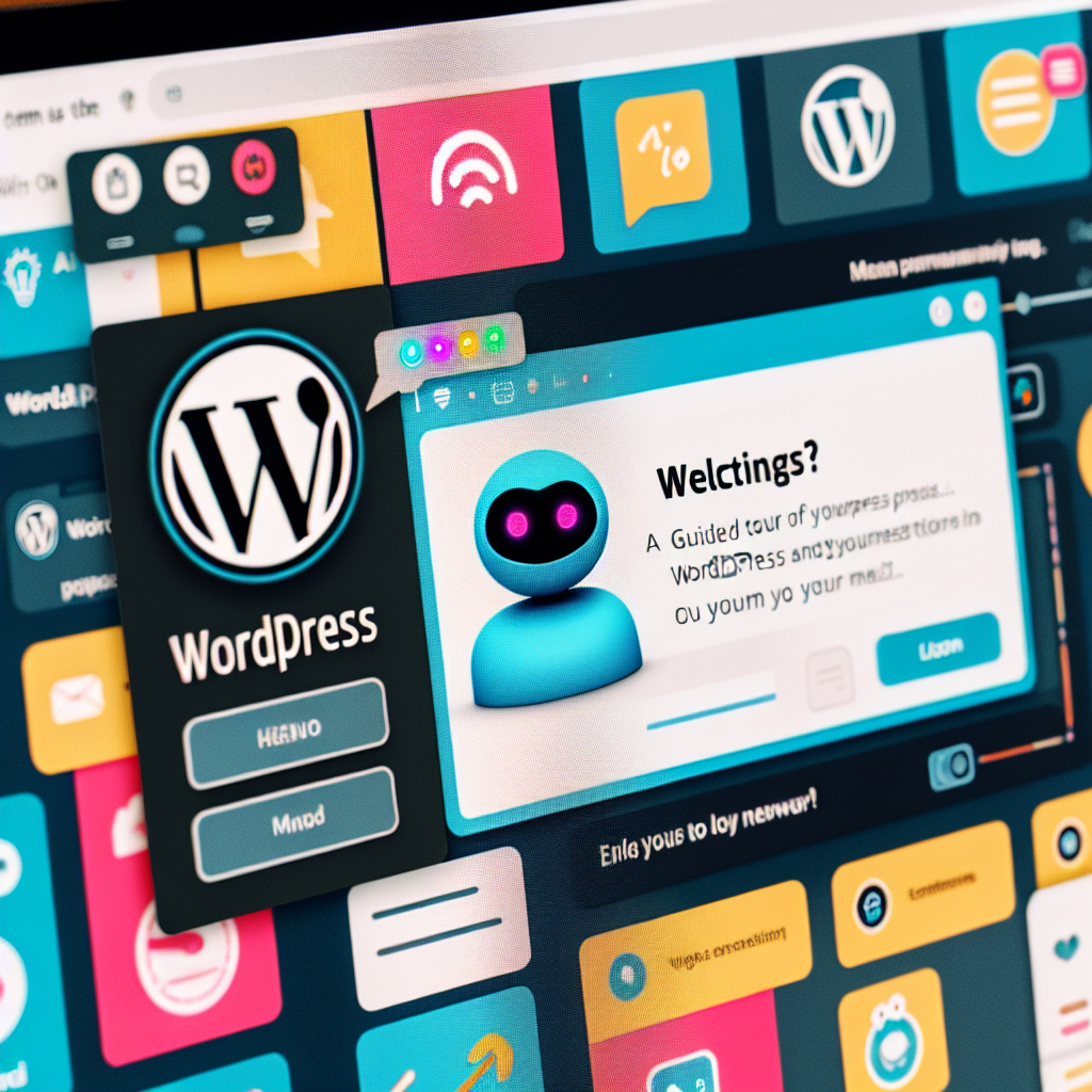WordPress dashboard with AI chatbot onboarding assistant