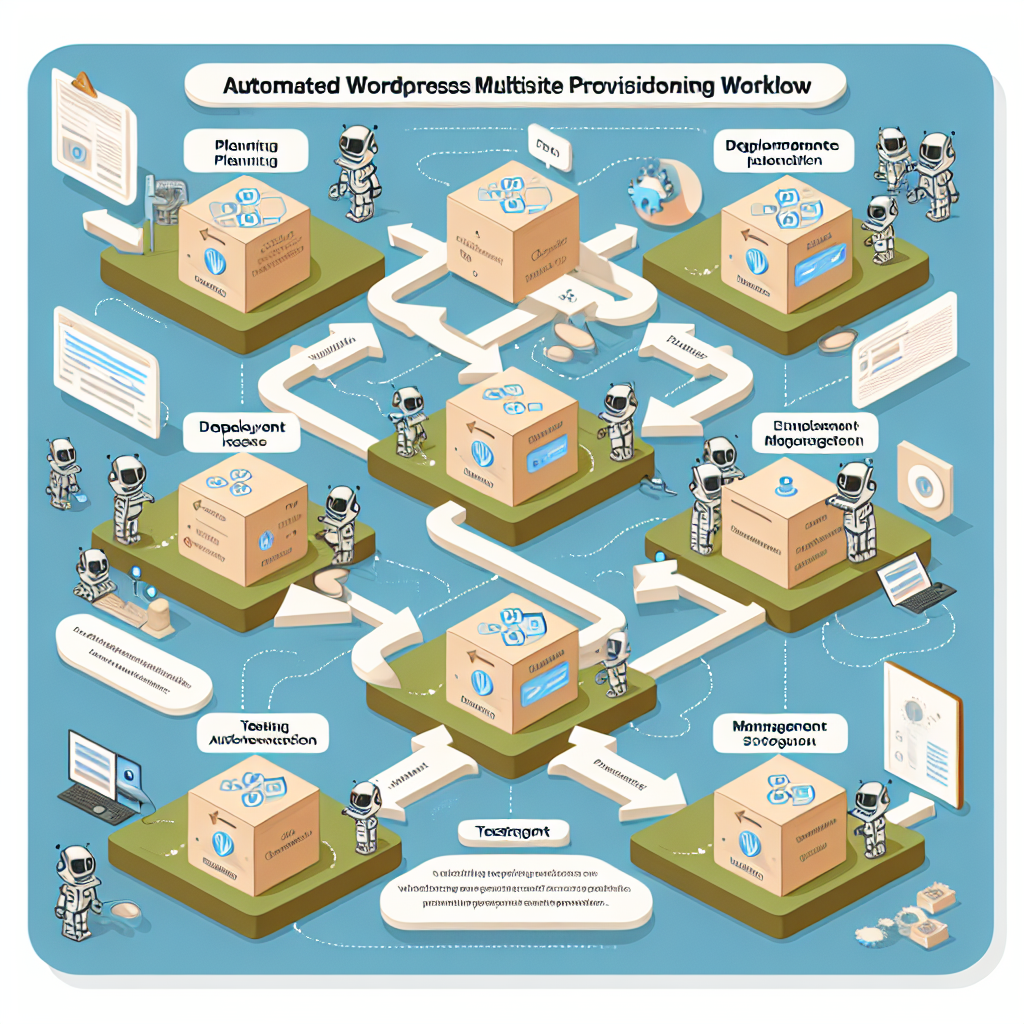 Automated WordPress multisite provisioning workflow diagram