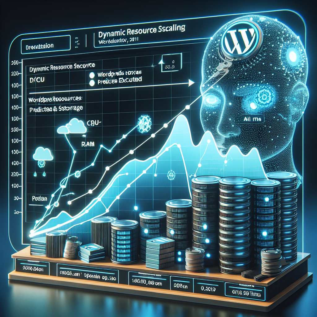 Dynamic AI-driven scaling graph for WordPress hosting