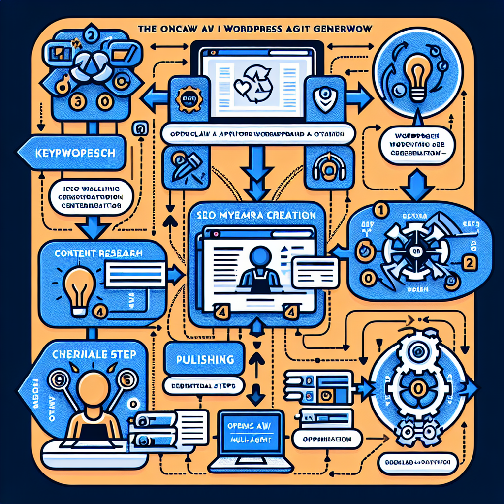 OpenClaw AI multi-agent content and SEO workflow diagram