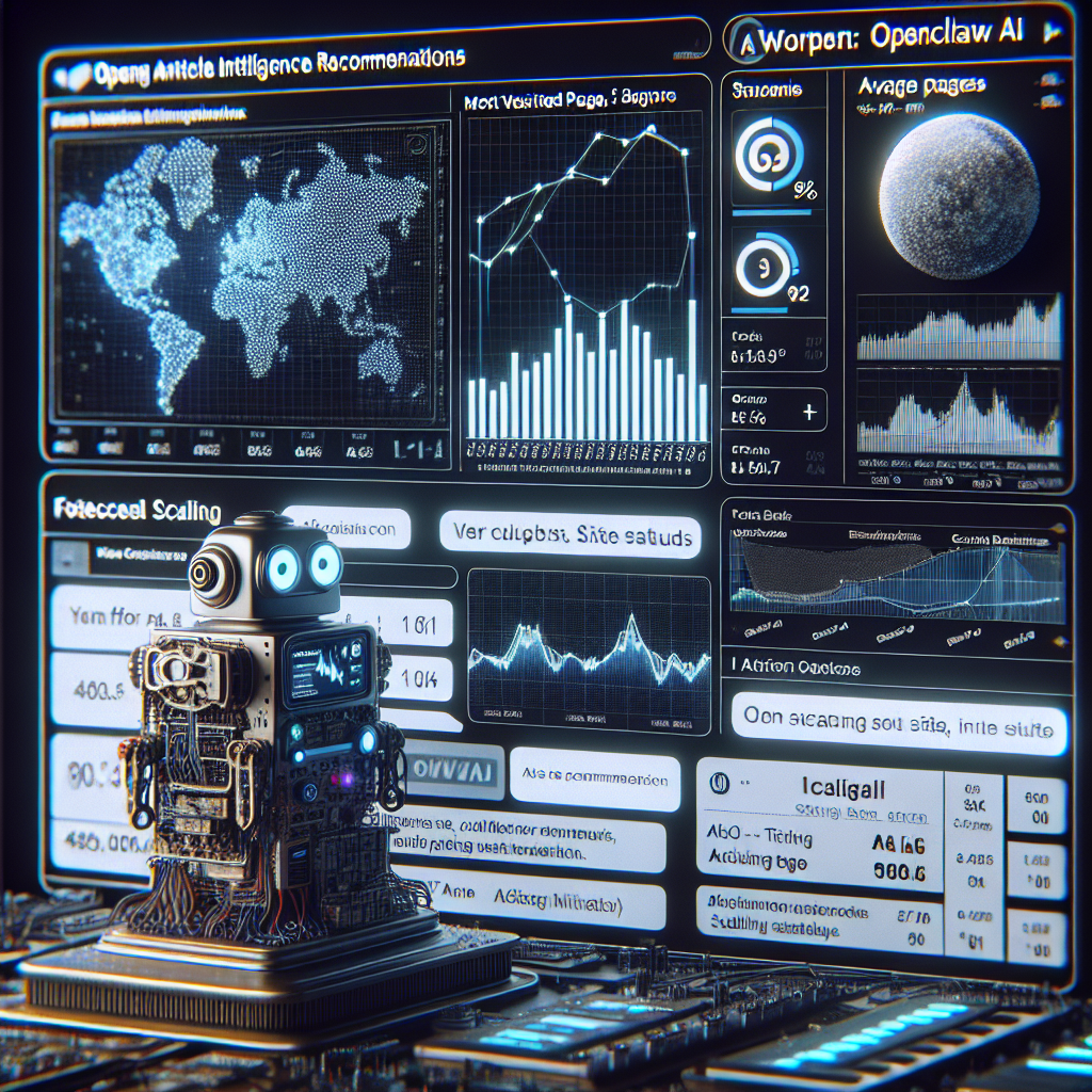 WordPress dashboard with OpenClaw AI scaling insights