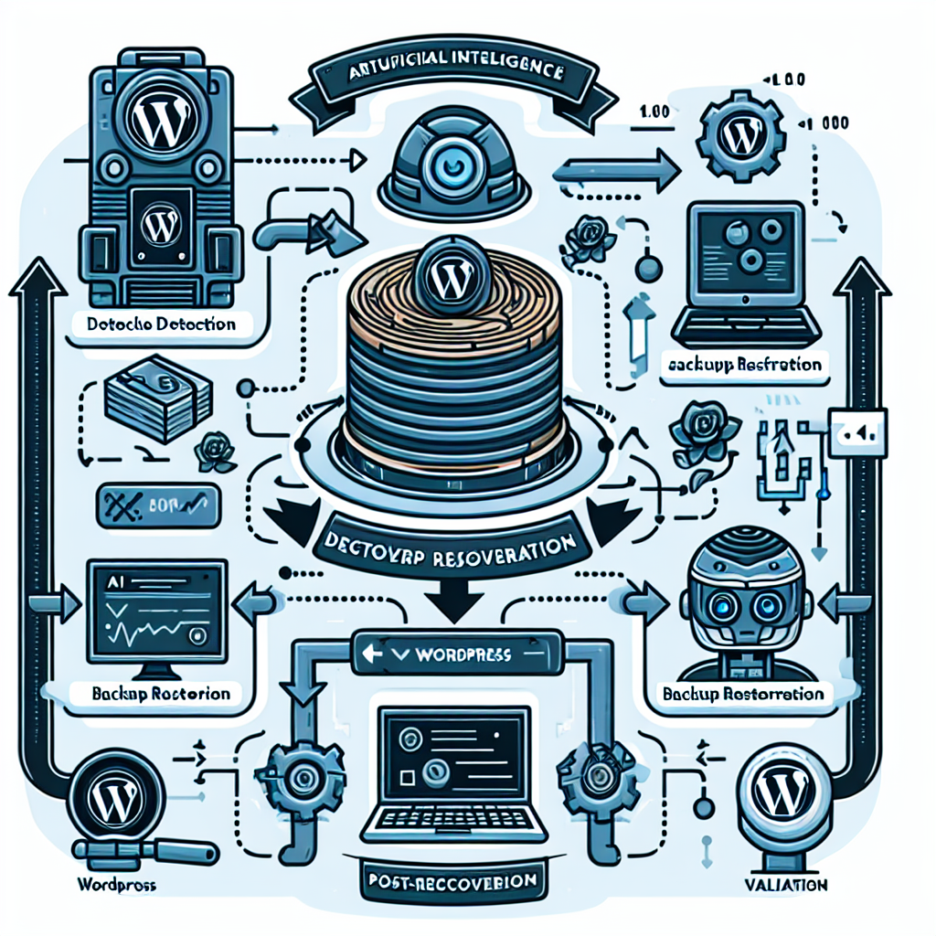 AI-driven WordPress disaster recovery workflow flowchart